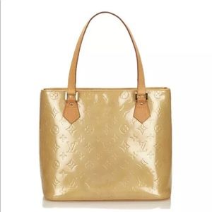 Authentic Louis Vuitton Vernis Houston Bag Beige